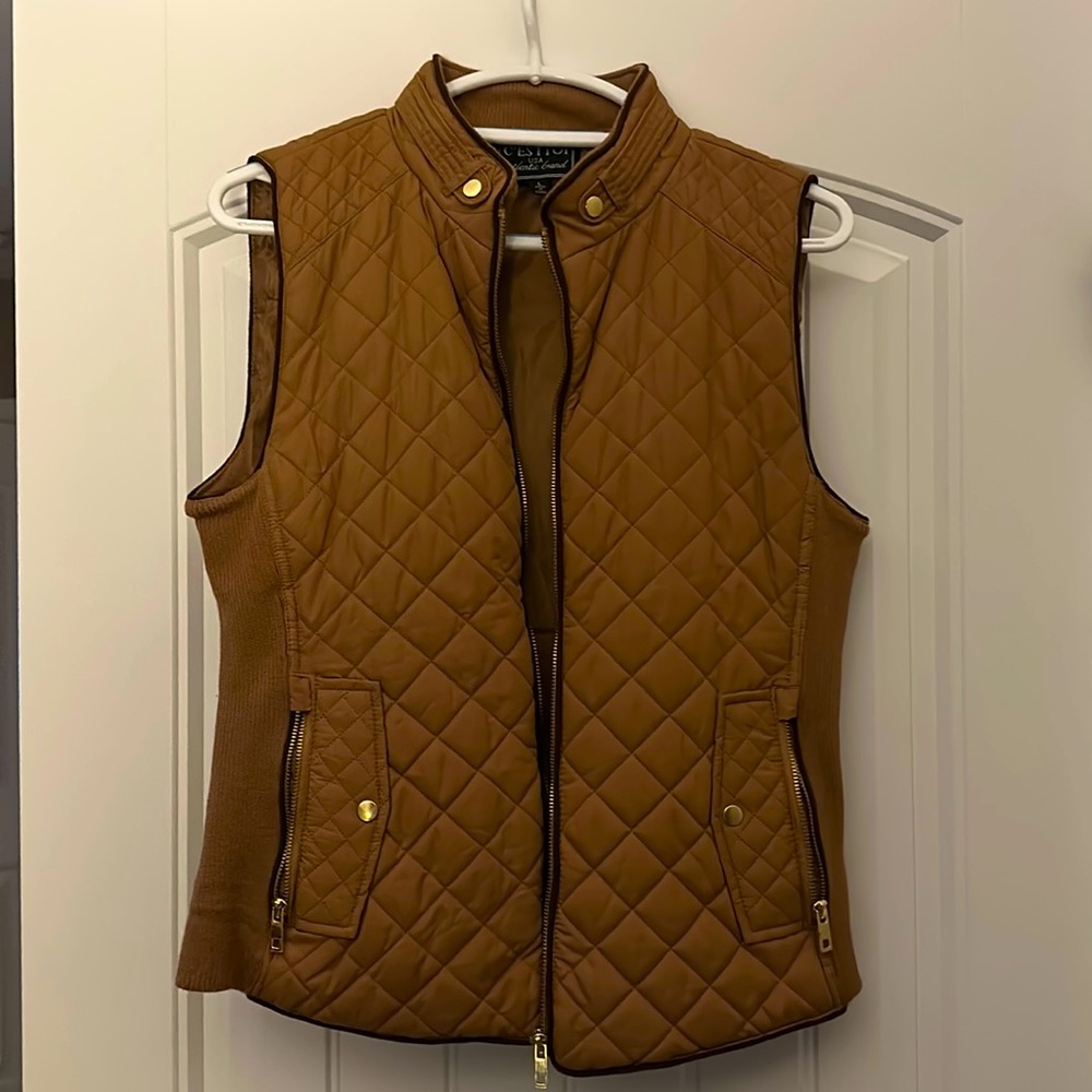 Camel Colored Quilted Vest